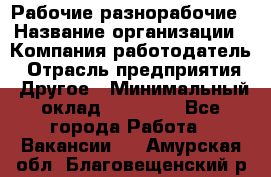 Рабочие разнорабочие › Название организации ­ Компания-работодатель › Отрасль предприятия ­ Другое › Минимальный оклад ­ 40 000 - Все города Работа » Вакансии   . Амурская обл.,Благовещенский р-н